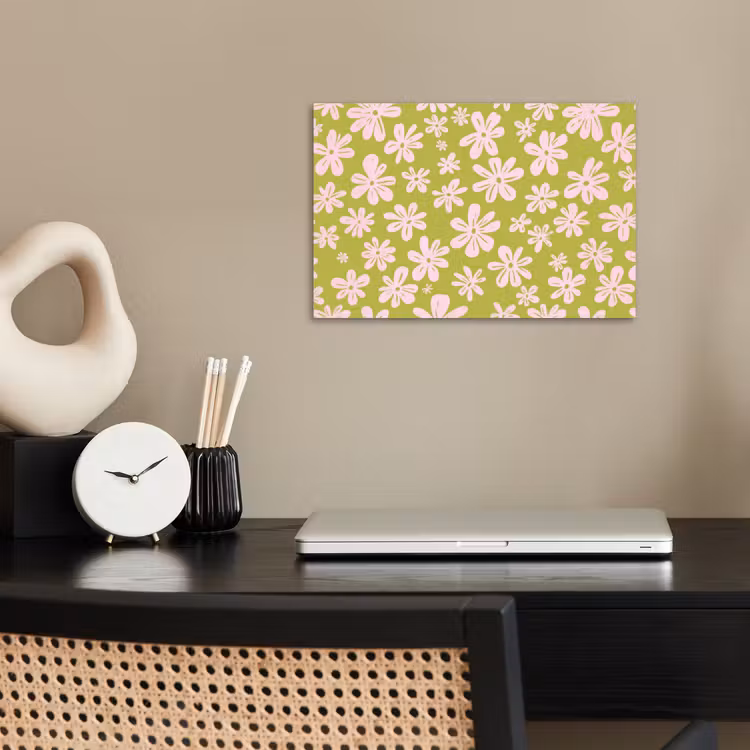 Bloemen - Roze - Getekend - Patroon poster papier klein -sfeer1
