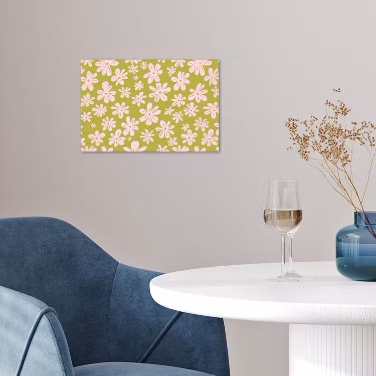 Bloemen - Roze - Getekend - Patroon poster papier klein -sfeer3