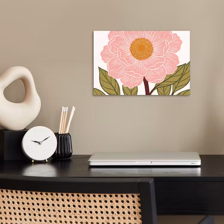 Poster - Blumen – Rosa – Illustration - Bloemen - Roze - Illustratie poster papier klein
