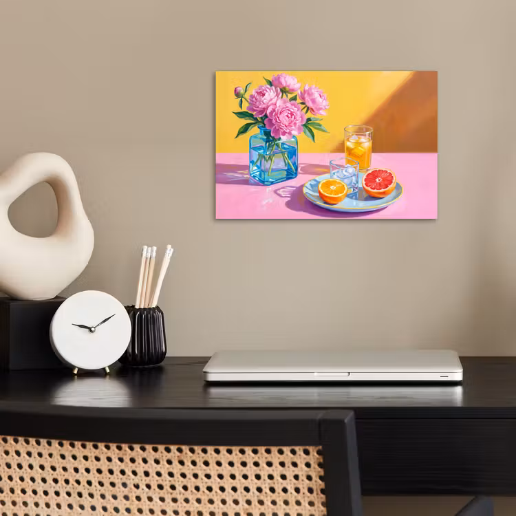 Poster - Blumen – Rosa – Modern - Bloemen - Roze - Modern poster papier klein