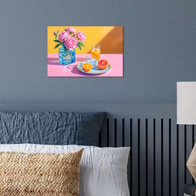 Poster - Blumen – Rosa – Modern - Bloemen - Roze - Modern poster papier klein