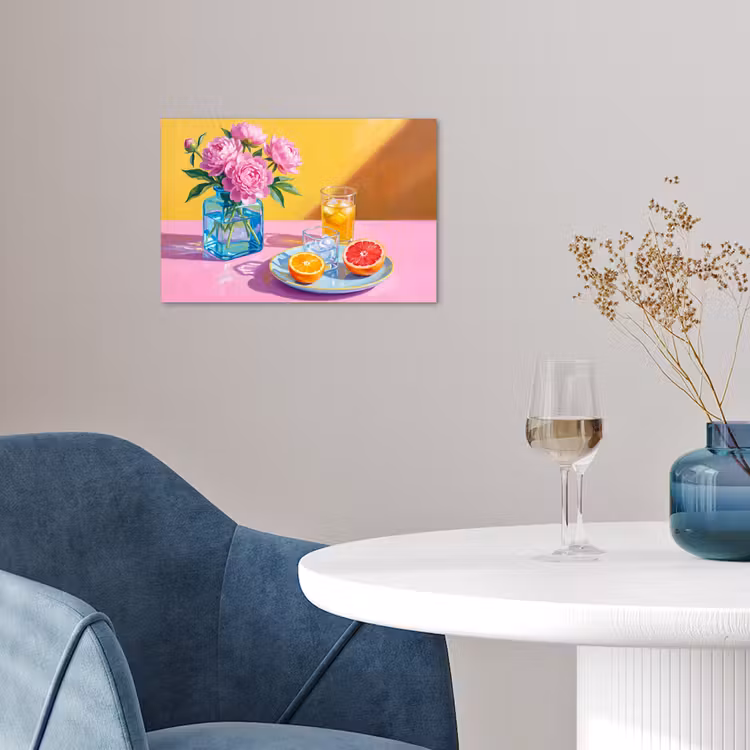 Poster - Blumen – Rosa – Modern - Bloemen - Roze - Modern poster papier klein