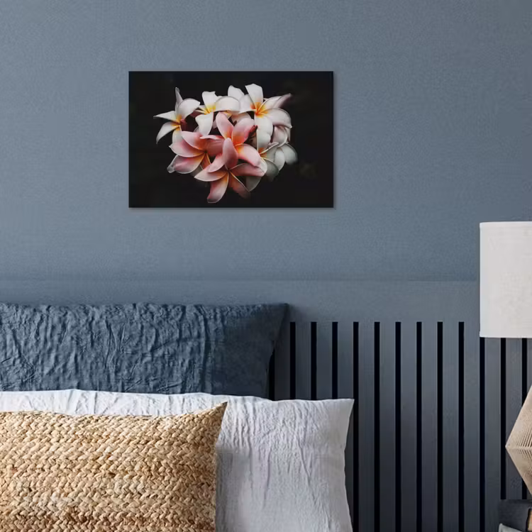 Bloemen - Roze - Zwart - Flora - Botanisch poster papier klein -sfeer2