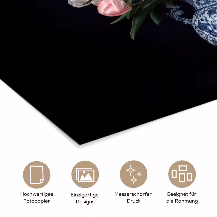 Bloemen - Roze - Tulpen - Vaas poster papier klein -tcloseup_DE