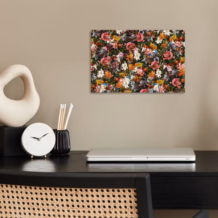 Bloemen - Vlinder - Design - Kunst - Abstract - Schilderij - Oude meesters poster papier klein -sfeer1
