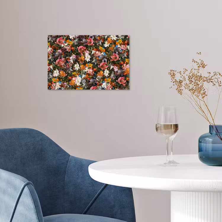 Bloemen - Vlinder - Design - Kunst - Abstract - Schilderij - Oude meesters poster papier klein -sfeer3