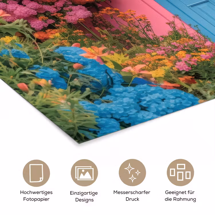 Bloemen - Deur - Roze poster papier klein -tcloseup_DE
