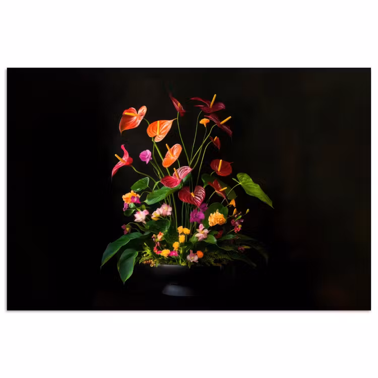 Bloemen - Vaas - Kleurrijk poster papier klein -3d