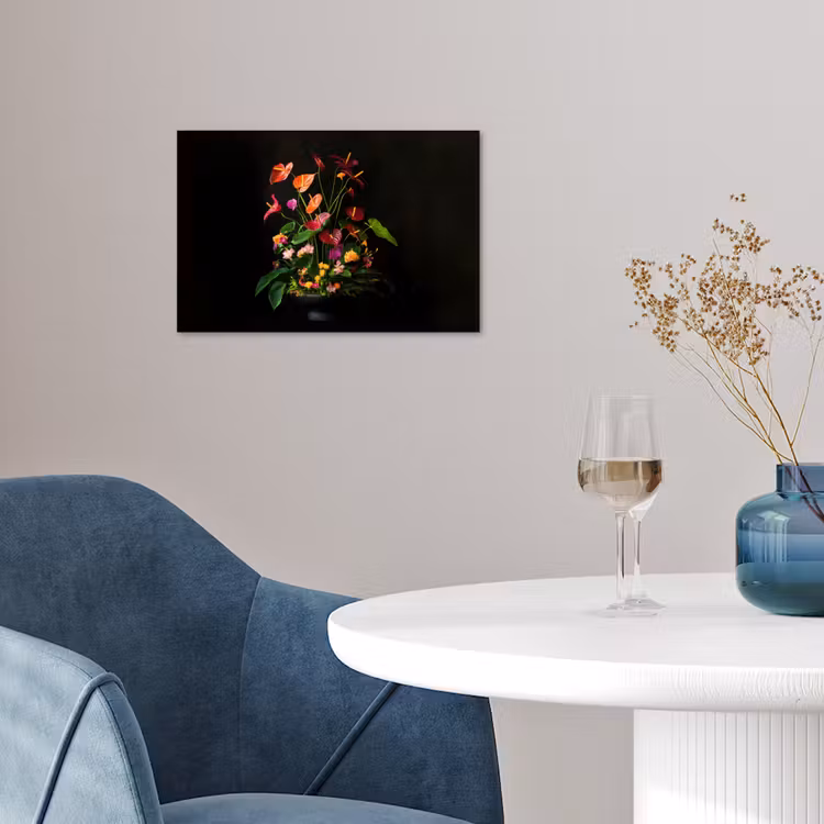 Bloemen - Vaas - Kleurrijk poster papier klein -sfeer3