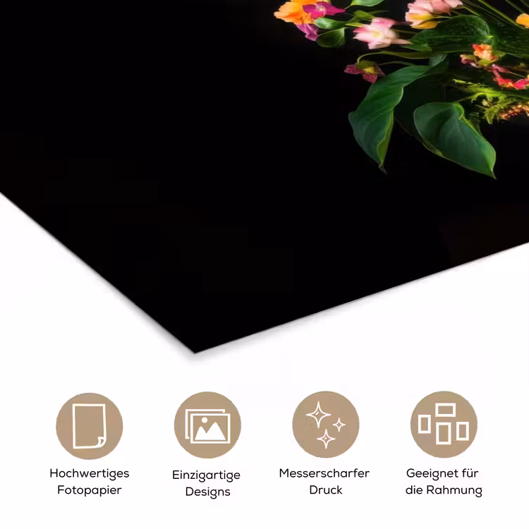 Bloemen - Vaas - Kleurrijk poster papier klein -tcloseup_DE