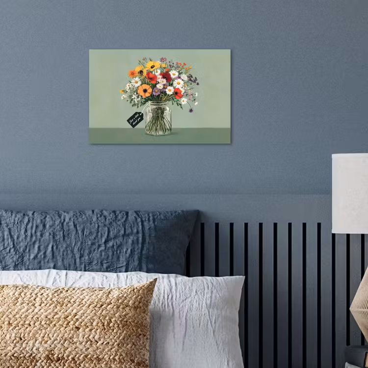 Bloemen - Vaas - Kaartje poster papier klein -sfeer2