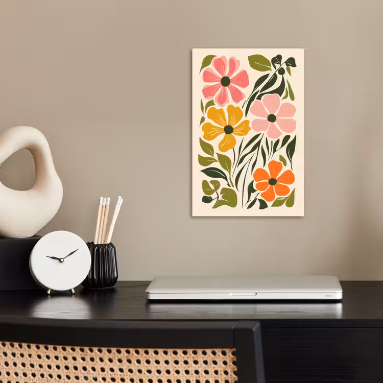 Bloemen - Speels - Kleurrijk poster papier klein -sfeer1
