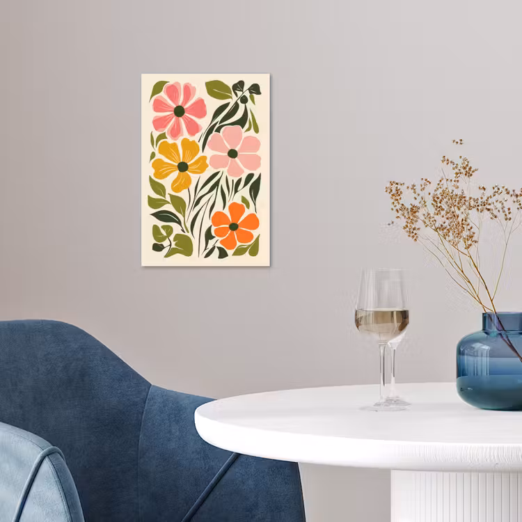 Bloemen - Speels - Kleurrijk poster papier klein -sfeer3