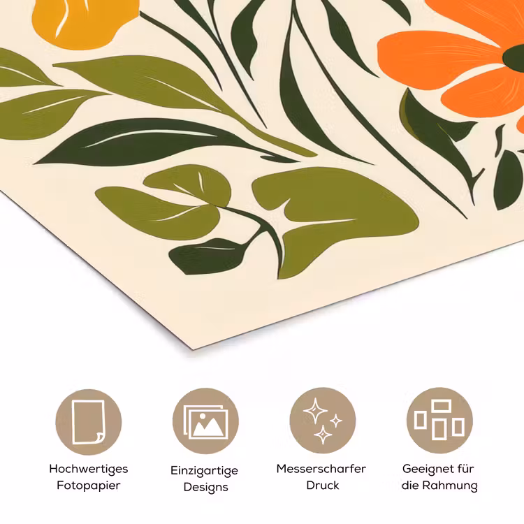 Bloemen - Speels - Kleurrijk poster papier klein -tcloseup_DE