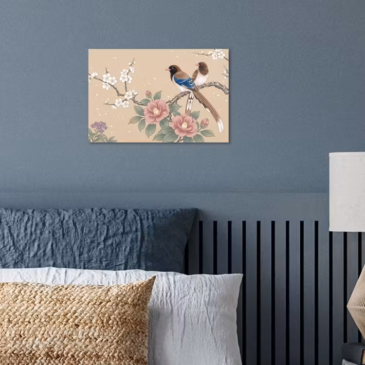 Bloemen - Vogels - Bloemen poster papier klein -sfeer2