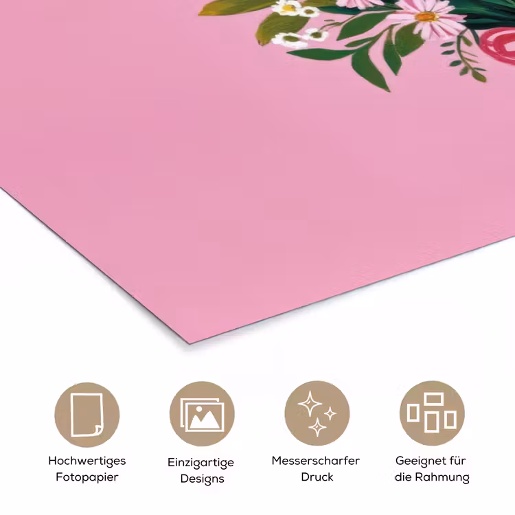 Bloemen - Quote - Kaartje - Kleurrijk poster papier klein -tcloseup_DE