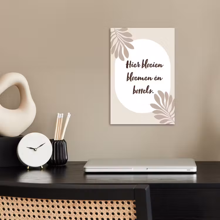 Bloemen - Quote - Zomer - Beige poster papier klein -sfeer1