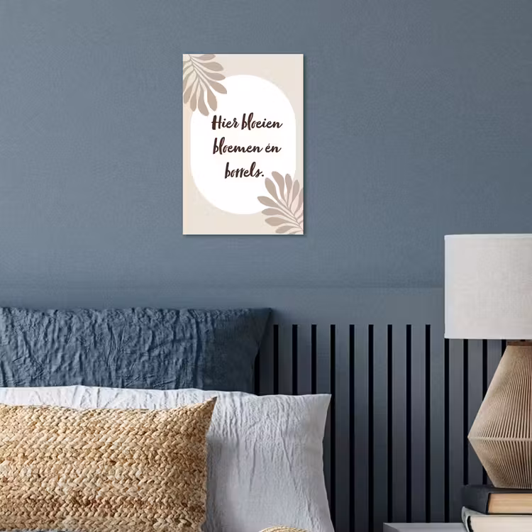 Bloemen - Quote - Zomer - Beige poster papier klein -sfeer2