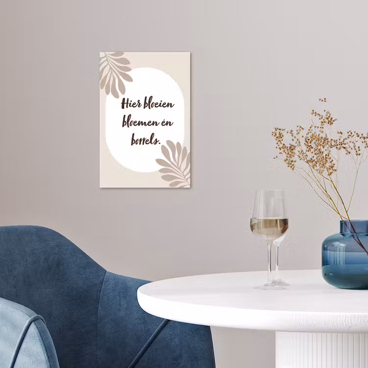 Bloemen - Quote - Zomer - Beige poster papier klein -sfeer3