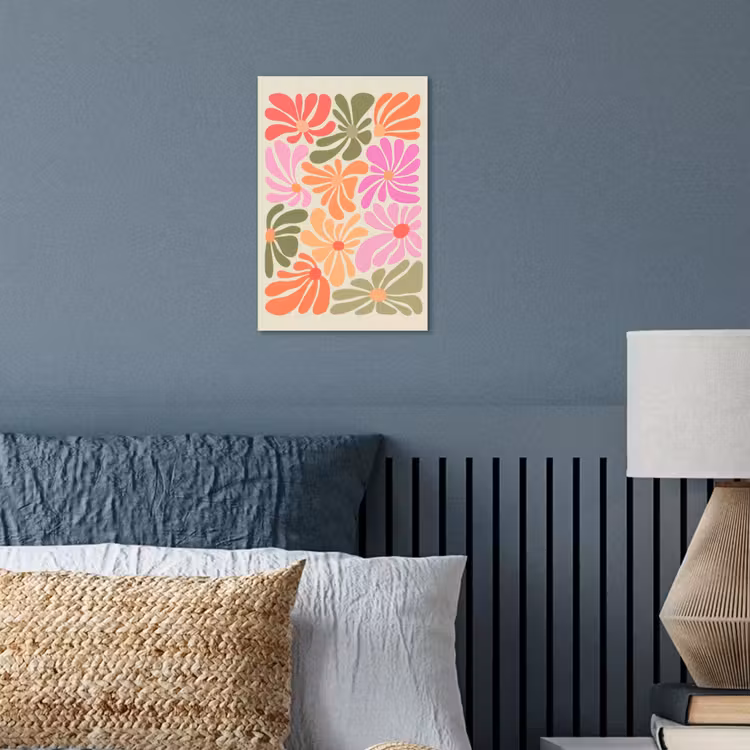 Bloemvormen - Retro - Kleurrijk poster papier klein -sfeer2