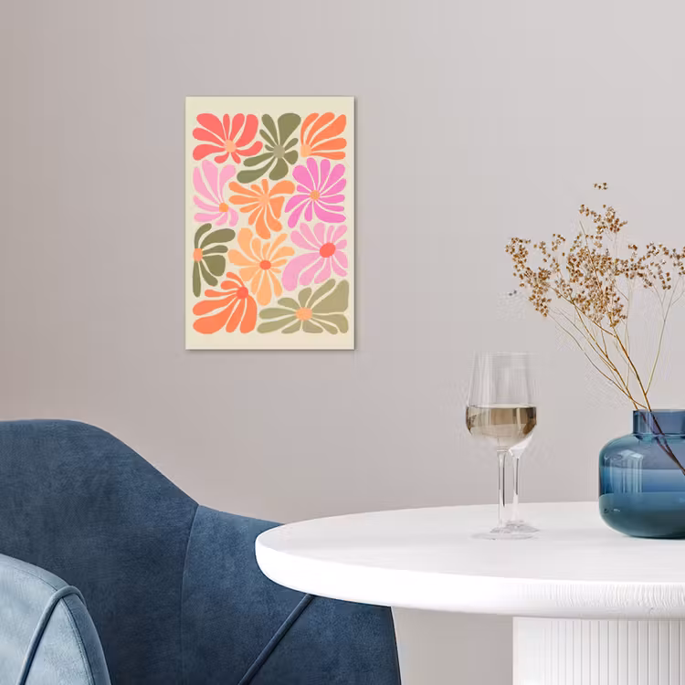Bloemvormen - Retro - Kleurrijk poster papier klein -sfeer3