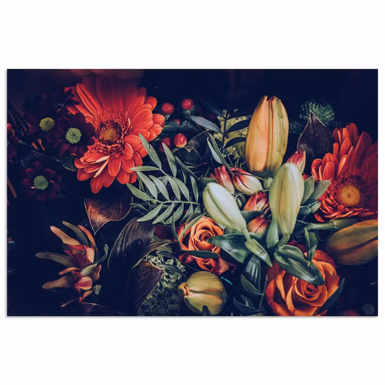Boeket - Stilleven - Bloemen - Planten - Rood poster papier klein -3d