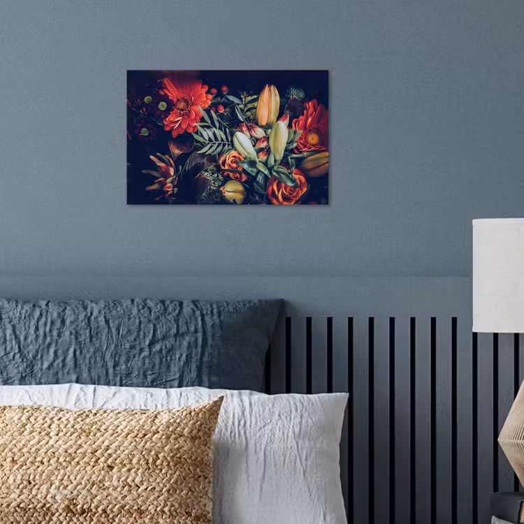 Boeket - Stilleven - Bloemen - Planten - Rood poster papier klein -sfeer2