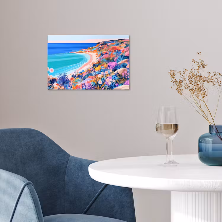 Bloemenweide - Zee - Zomers poster papier klein -sfeer3