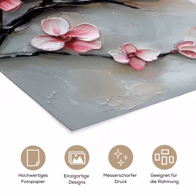 Bloesem - Kunstzinnig - Roze - Sakura poster papier klein -tcloseup_DE