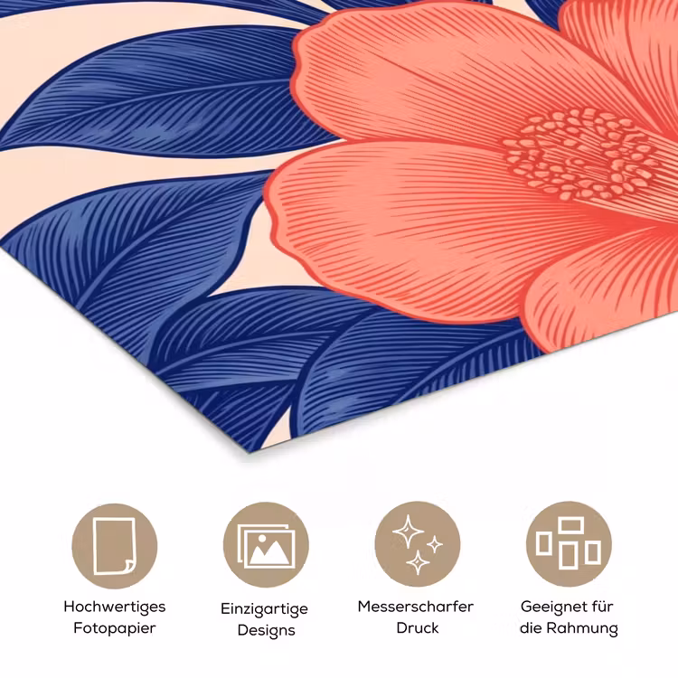 Poster - Blüten – Blätter – Botanik - Bloemen - Bladeren - Botanisch poster papier klein