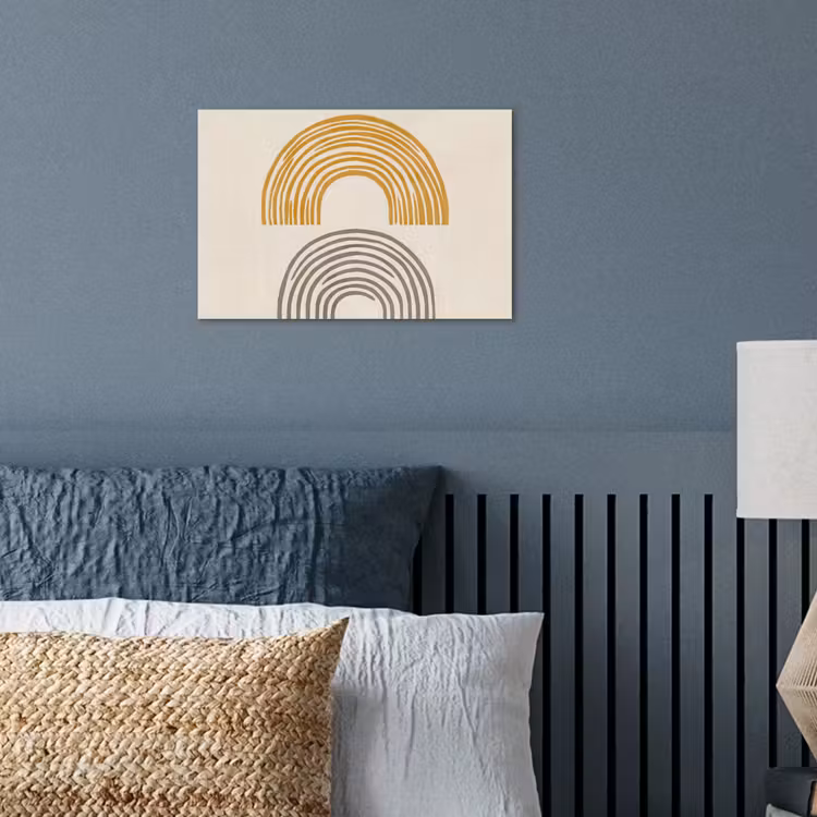 Bogen - Lijnen - Oranje - Minimalistisch poster papier klein -sfeer2