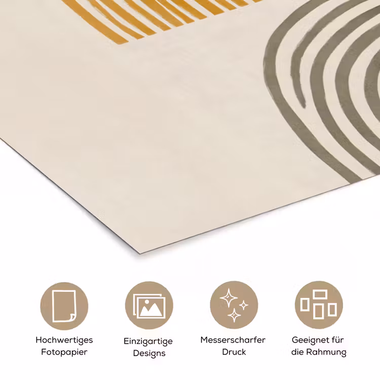 Bogen - Lijnen - Oranje - Minimalistisch poster papier klein -tcloseup_DE