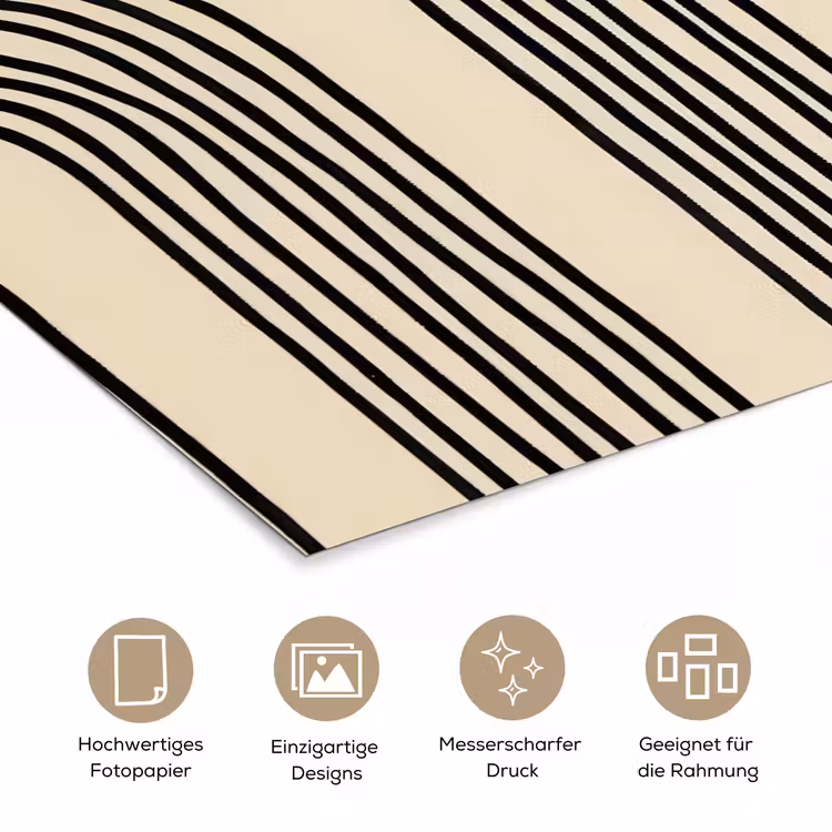 Boogvormen - Zwart - Strak poster papier klein -tcloseup_DE