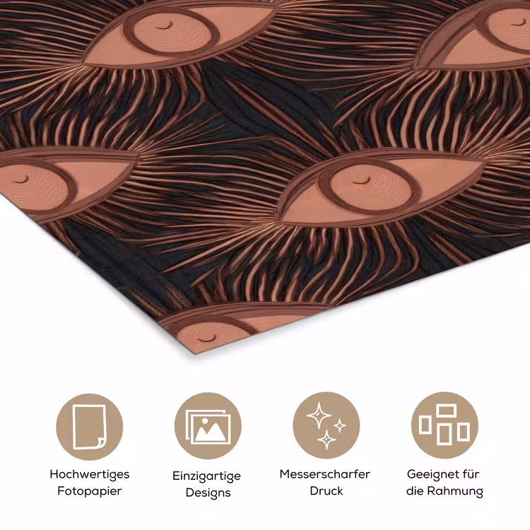 Boheems - Oog - Bruin poster papier klein 62 -tcloseup_DE