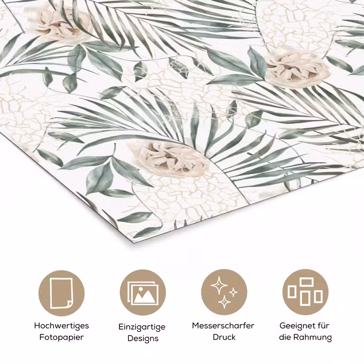 Boho - Jungle - Bloemen - Bladeren poster papier klein -tcloseup_DE