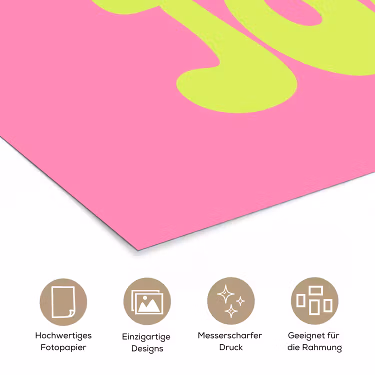 Bonjour - Roze - Fel groen poster papier klein -tcloseup_DE