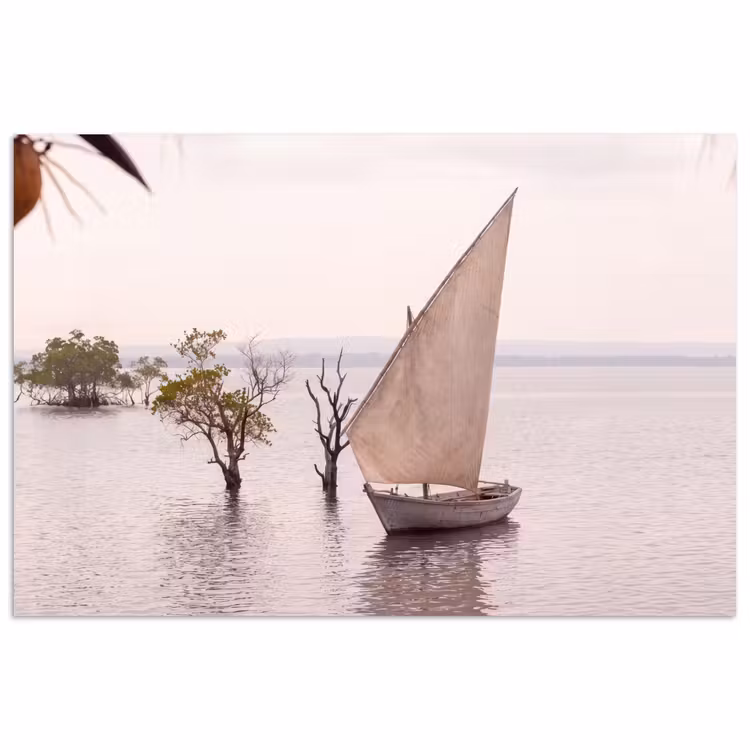 Boot - Zeil - Water - Tropisch - Natuur poster papier klein -3d