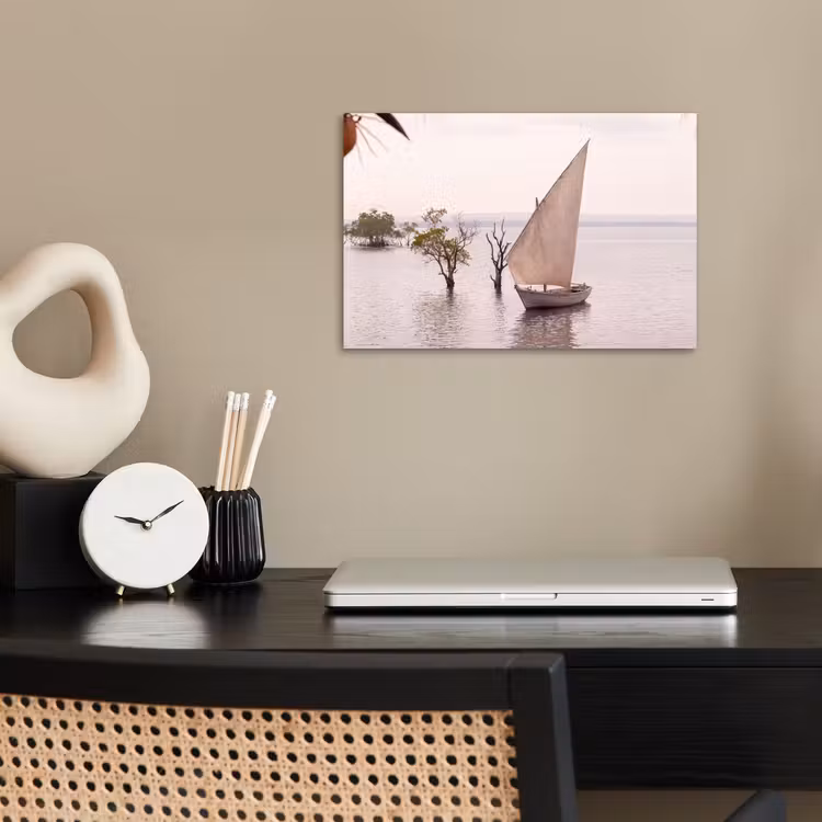 Boot - Zeil - Water - Tropisch - Natuur poster papier klein -sfeer1