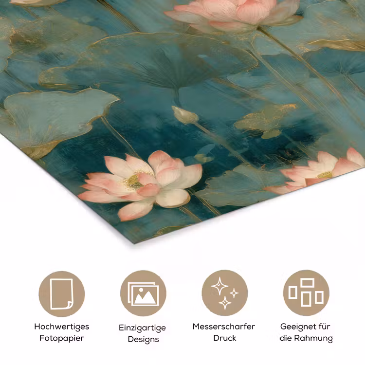 Botanisch - Bloemen - Roze poster papier klein 62 -tcloseup_DE