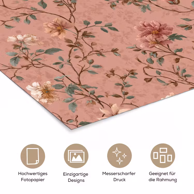 Botanisch - Bloemen - Roze poster papier klein 62 -tcloseup_DE