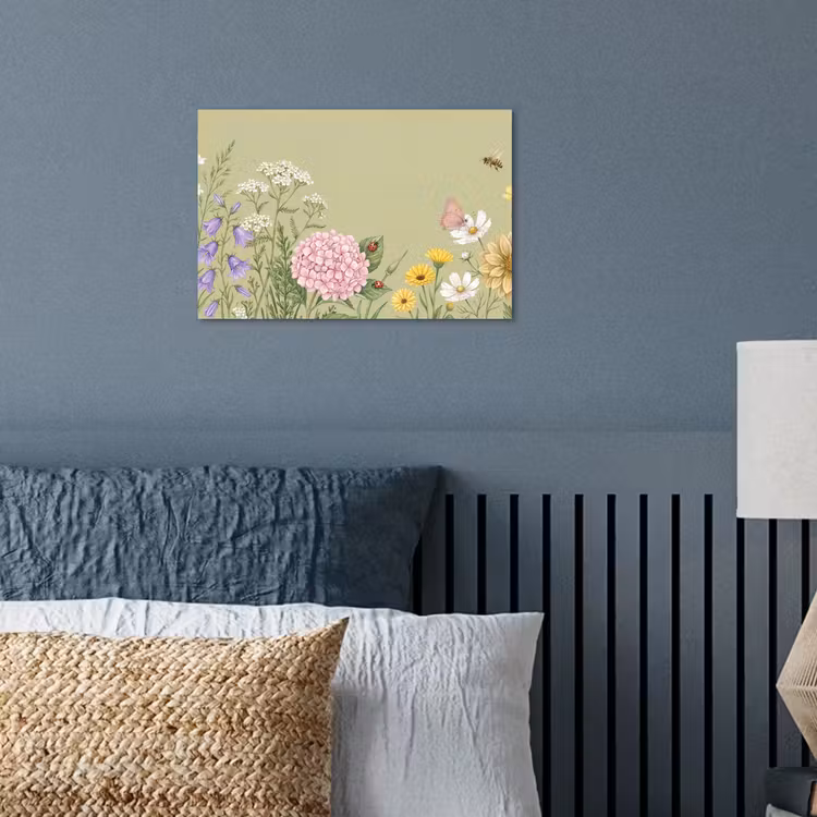 Botanisch - Bloemen - Kleurrijk poster papier klein -sfeer2
