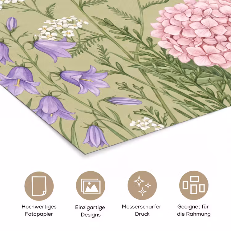 Botanisch - Bloemen - Kleurrijk poster papier klein -tcloseup_DE