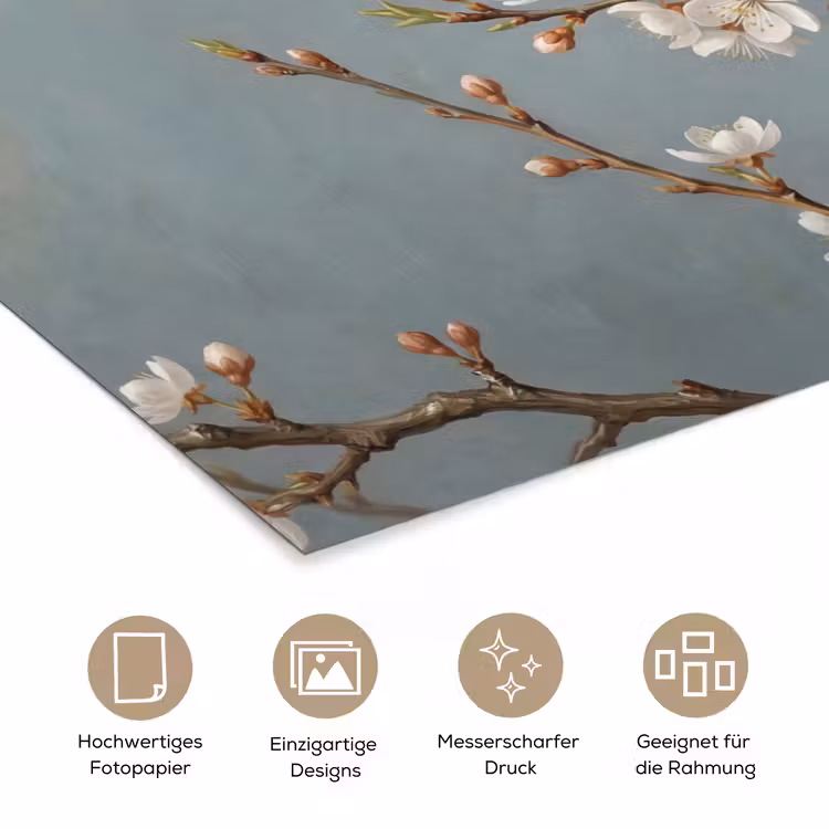 Botanisch - Stilleven - Blauw poster papier klein -tcloseup_DE