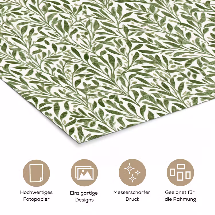 Botanisch - Takken - Groen poster papier klein 62 -tcloseup_DE
