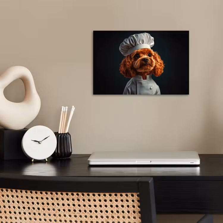 Bruin - Kok - Hondje poster papier klein -sfeer1