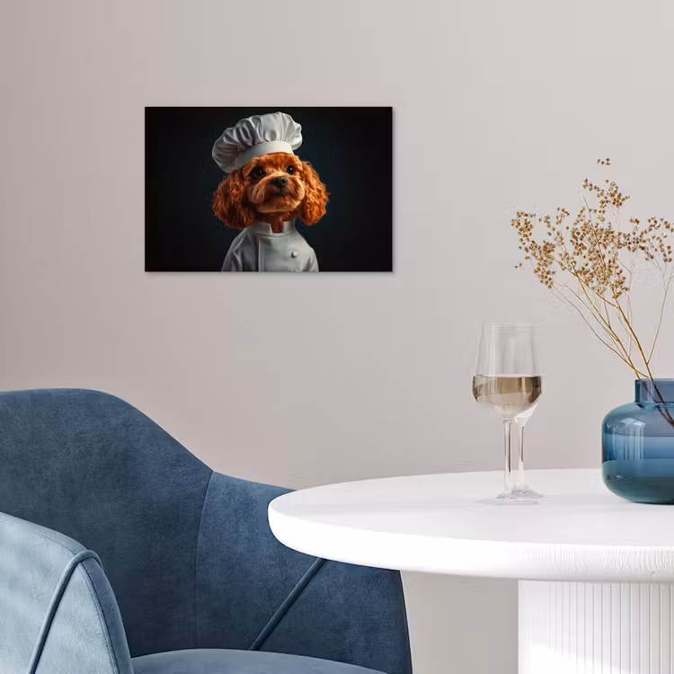 Bruin - Kok - Hondje poster papier klein -sfeer3