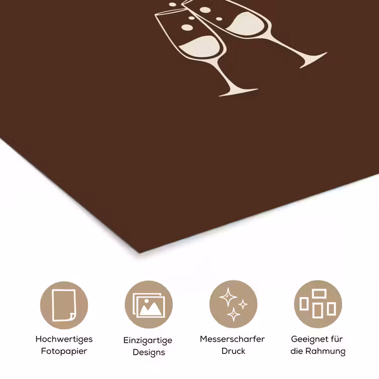 Bruin - Zomer - Quote - Drinken poster papier klein -tcloseup_DE