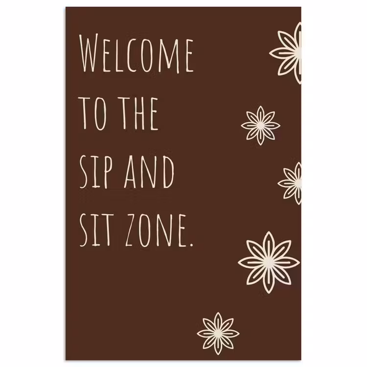 Bruin - Quote - Bloemen - Zomer poster papier klein -3d