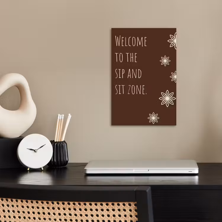 Bruin - Quote - Bloemen - Zomer poster papier klein -sfeer1
