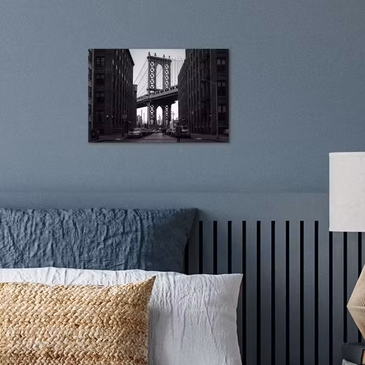 Brug - Stad - Architectuur - Modern - Zwart-wit poster papier klein -sfeer2